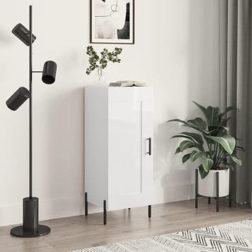 vidaXL Dressoir 34,5x34x90 cm bewerkt hout hoogglans wit, Huis en Inrichting, Kasten | Dressoirs, Verzenden, Nieuw