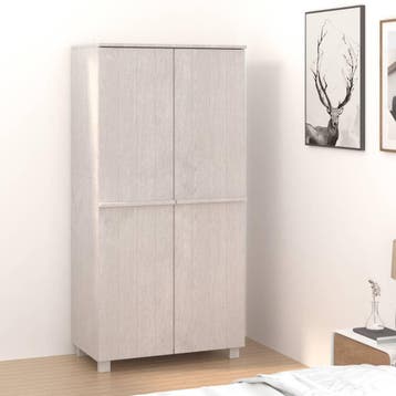 vidaXL Kledingkast HAMAR 89x50x180 cm massief grenenhout wit, Maison & Meubles, Armoires | Penderies & Garde-robes, Verzenden