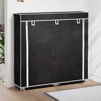 vidaXL Schoenenkast met hoes 115x28x110 stof zwart, Verzenden, Nieuw