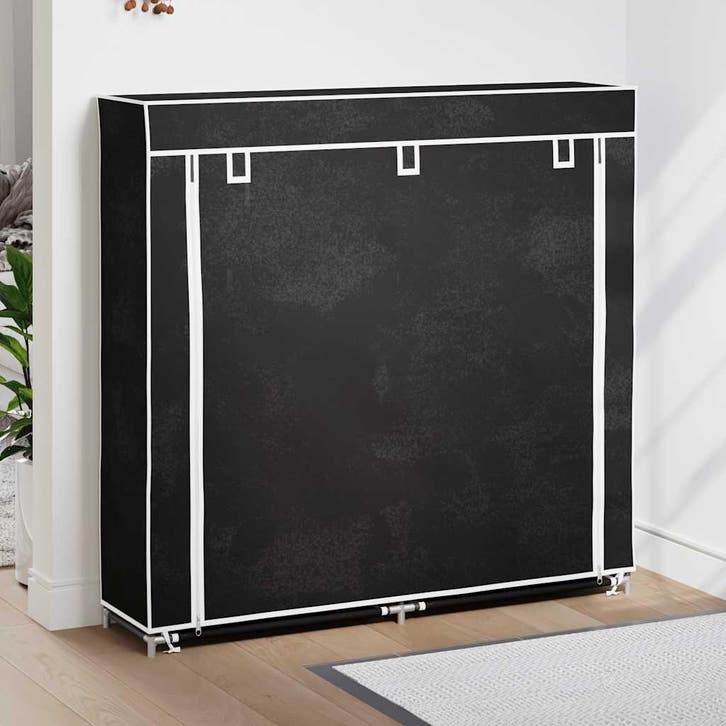 vidaXL Schoenenkast met hoes 115x28x110 stof zwart, Huis en Inrichting, Kasten | Schoenenkasten, Nieuw, Verzenden