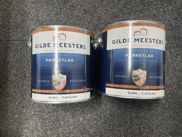 Veiling - 2xGilde Meesters Parketlak Blank Zijdeglans 2,5L ?, Bricolage & Construction, Peinture, Vernis & Laque