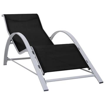 vidaXL Ligbed textileen en aluminium zwart, Tuin en Terras, Ligbedden, Verzenden, Nieuw