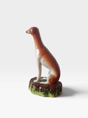 Beeldje - Pair of Staffordshire-Style Greyhound / Whippet