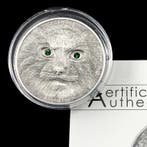 Mongolie. Silver .999 1 OZ. 500 Tögrög (Otocolobus Manul) -