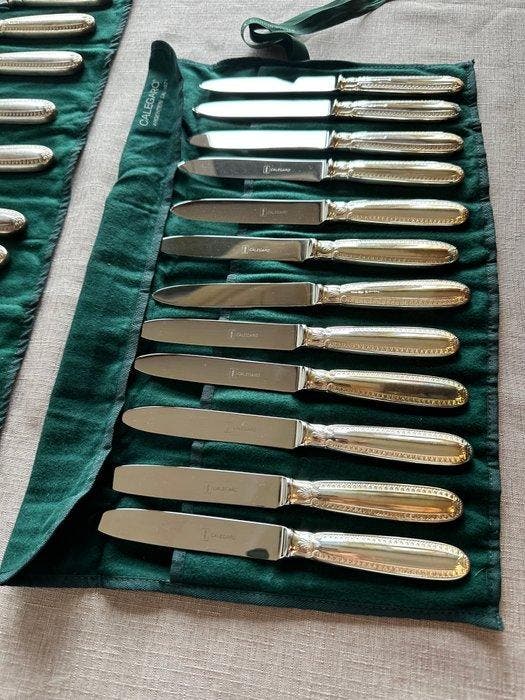 Calegaro - Ménagère pour 12 personnes (36) - Argent 800 -, Antiquités & Art, Antiquités | Argent & Or