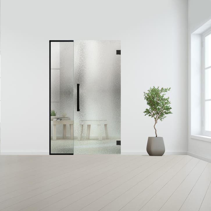 Glazen binnendeur met zijlicht zonder kozijn zwart beslag-Cr, Bricolage & Construction, Vitres, Châssis & Fenêtres, Envoi