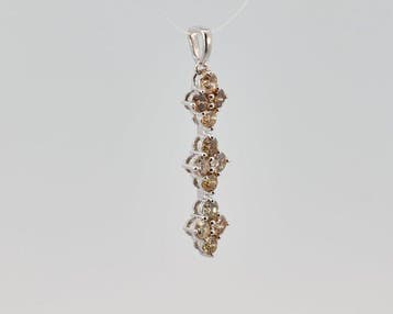 Zonder minimumprijs - Hanger - 14 karaat Witgoud - 0.79ct.