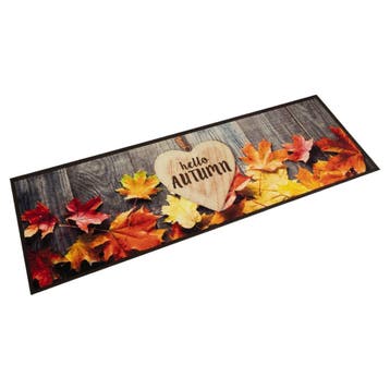 vidaXL Keukenmat wasbaar herfstprint 45x150 cm fluweel, Verzenden