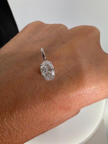 Zonder minimumprijs - Hanger - 14 karaat Witgoud - 1.02ct.
