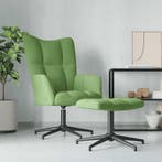 vidaXL Relaxstoel met voetenbank fluweel lichtgroen, Huis en Inrichting, Verzenden, Nieuw