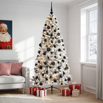 vidaXL Kunstkerstboom met kerstbal 240 cm 300 LEDs Warmwit, Verzenden, Nieuw