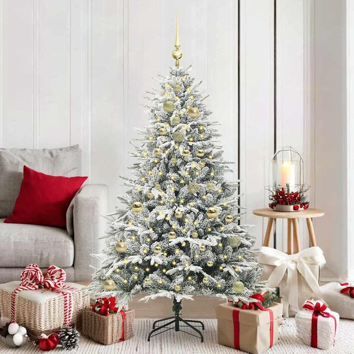 vidaXL Kunstmatige Voorverlichte Kerstboom met Ballenset, Diversen, Kerst, Nieuw, Verzenden