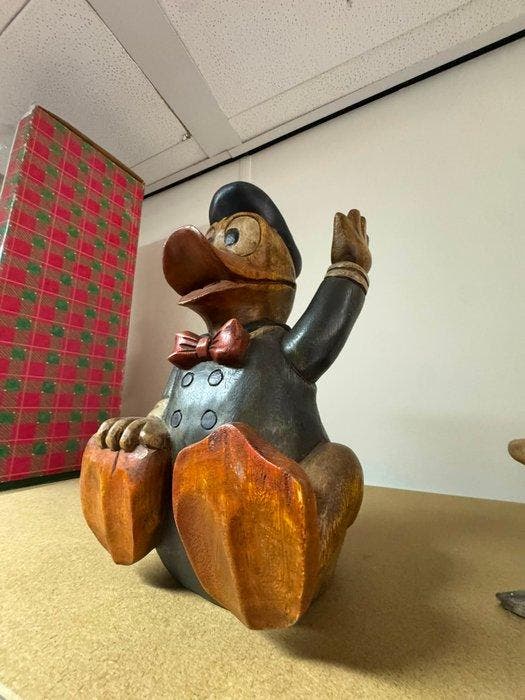 Disney - Beeld, Disney Donald en Dagobert Houten Beelden -, Verzamelen, Disney