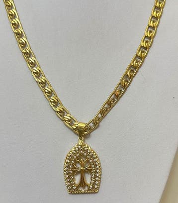 Ketting met hanger Kruis en - Ketting met hanger
