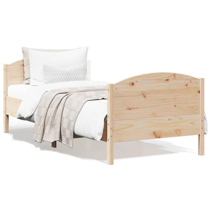 vidaXL Bedframe zonder matras massief grenenhout 75x190 cm, Huis en Inrichting, Slaapkamer | Bedden, Nieuw, Verzenden