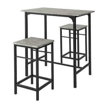 2dekans | SoBuy Bistrotafel - Modern - 1 tafel + 2 Krukken, Ophalen of Verzenden, Nieuw