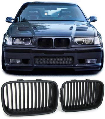 Mat Zwart Nieren Gril Set Pre-Facelift BMW E36 B6230