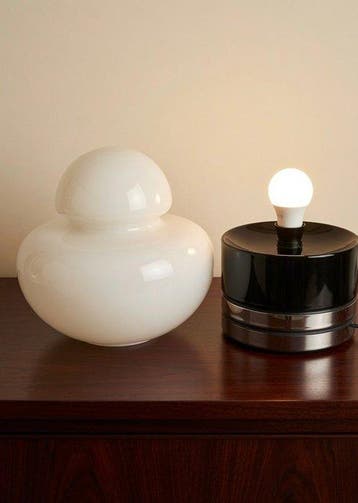 Tafellamp - Opaline glas - Italiaanse vintage