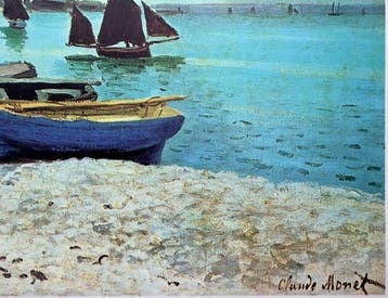 Claude Monet (1840-1926) - Bâteaux sur la plage Trouville