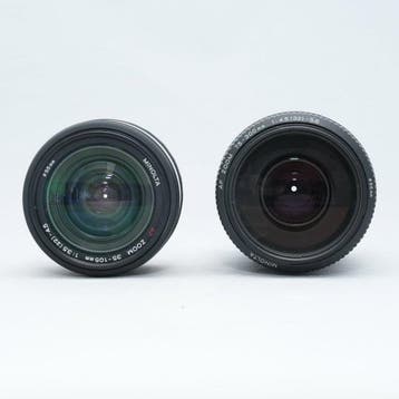 Minolta AF Zoom 3.5-4.5/35-105mm + AF Zoom 4.5-5.6/75-300mm, Nieuw
