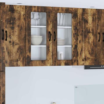 vidaXL Vaatwasserpaneel Kalmar 2 pcs Rook Eiken Bewerkt hout, Verzenden, Nieuw