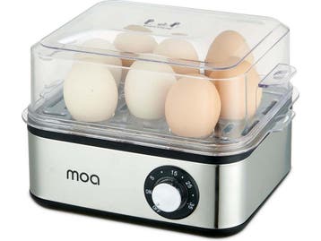 MOA EB06 - Elektrische eierkoker - Kook 1-8 eieren - RVS, Verzenden, Nieuw