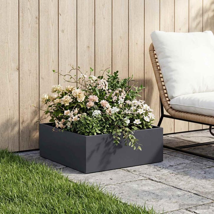 vidaXL Plantenbak Antraciet 40 x 40 x 20 cm Koudgewalst, Jardin & Terrasse, Pots de fleurs, Envoi