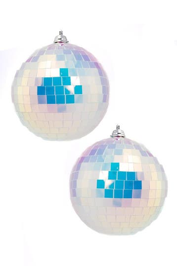2x Discobal Ø 10 cm Klein Discobol Spiegelbol Glitterbol Gli, Ophalen of Verzenden