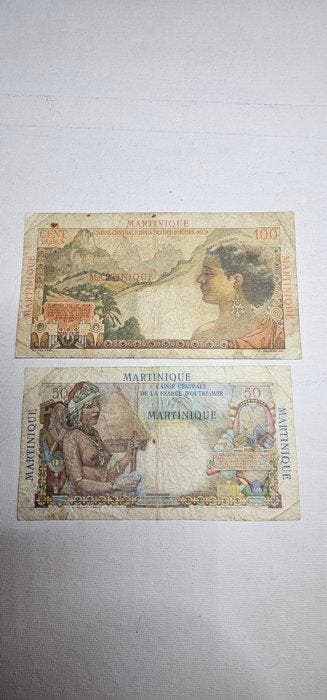 Martinique. - 50 and 100 Francs ND(1947-49) - Pick 30 and 31