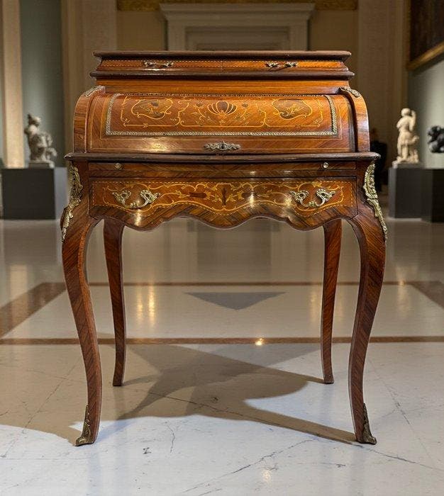 Secrétaire - Verguld brons, Kostbare houtsoorten, Antiquités & Art, Antiquités | Meubles | Chaises & Canapés