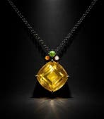 925 zilver zwart gerhodineerd - Lemonkwarts - Peridot -