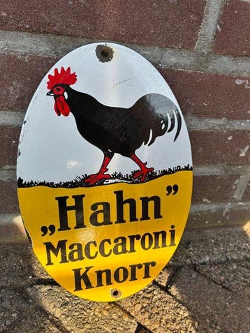 Knorr “Hahn” Macaroni – Vintage emaille reclamebord -