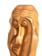 Sculpture, Face - 31 cm - Bois, design des années 70 —