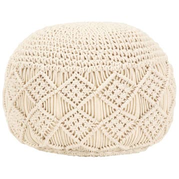 vidaXL Poef macramé handgemaakt 45x30 cm katoen, Verzenden