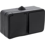 Q-LINK Buiten Stopcontact & Schakelaar Mat Zwart IP54 LED, Verzenden, Nieuw