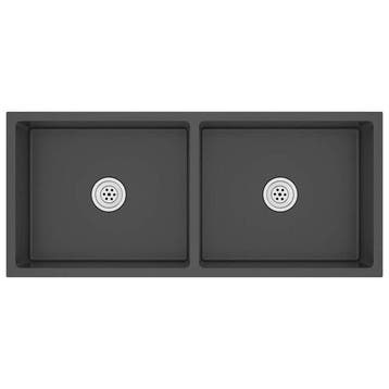 Evier double bac noir 100x44cm - Retour client controle, Maison & Meubles, Verzenden