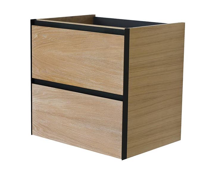 Lotus wastafelonderkast met 2 laden 60x45,2 cm naturel, Huis en Inrichting, Badkamer | Badkamermeubels, Ophalen of Verzenden