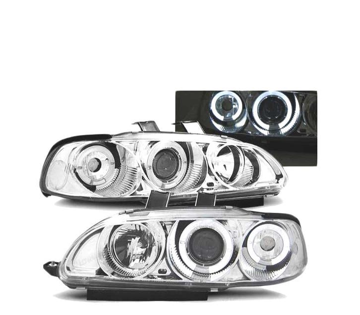 Phares Pour Honda Civic 91-95 2D 3D Angel Eyes Chromé, Autos : Pièces & Accessoires, Éclairage, Envoi