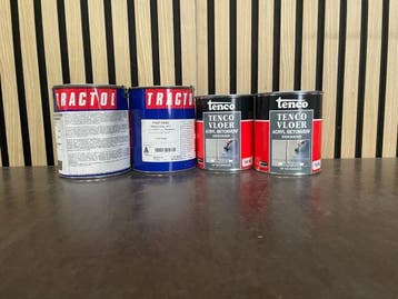 Veiling - verf – 2x Tractol 816 Roodbruin 1L + 2x Tenco Vl, Bricolage & Construction, Peinture, Vernis & Laque