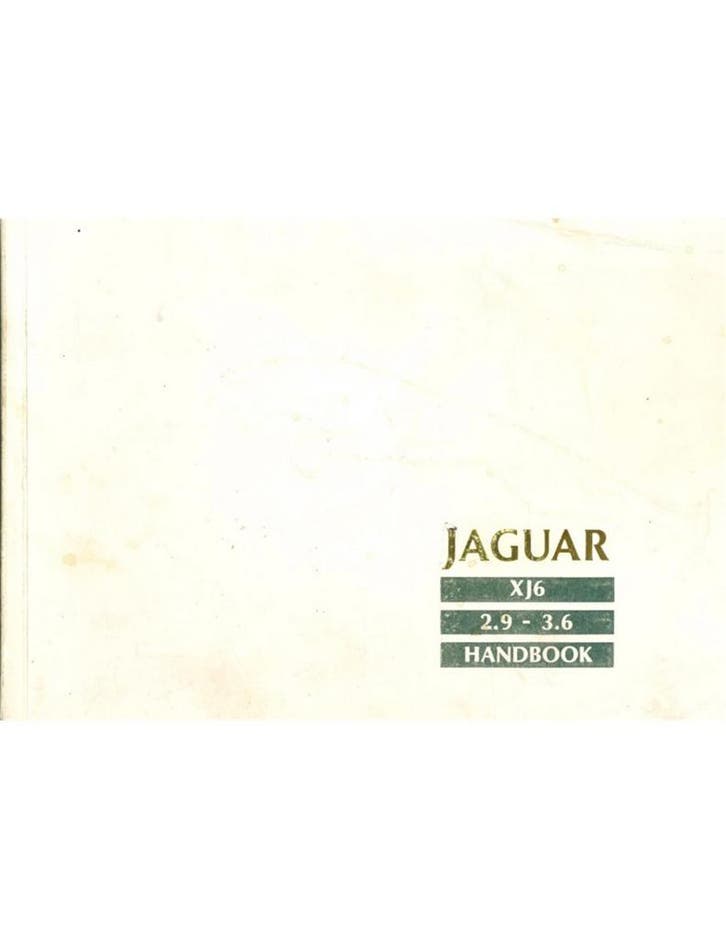 1990 JAGUAR XJ6 INSTRUCTIEBOEKJE ENGELS, Auto diversen, Handleidingen en Instructieboekjes, Ophalen of Verzenden