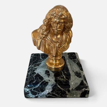 Ferdinand Barbedienne - Beeldje, Molière - 16 cm - Verguld