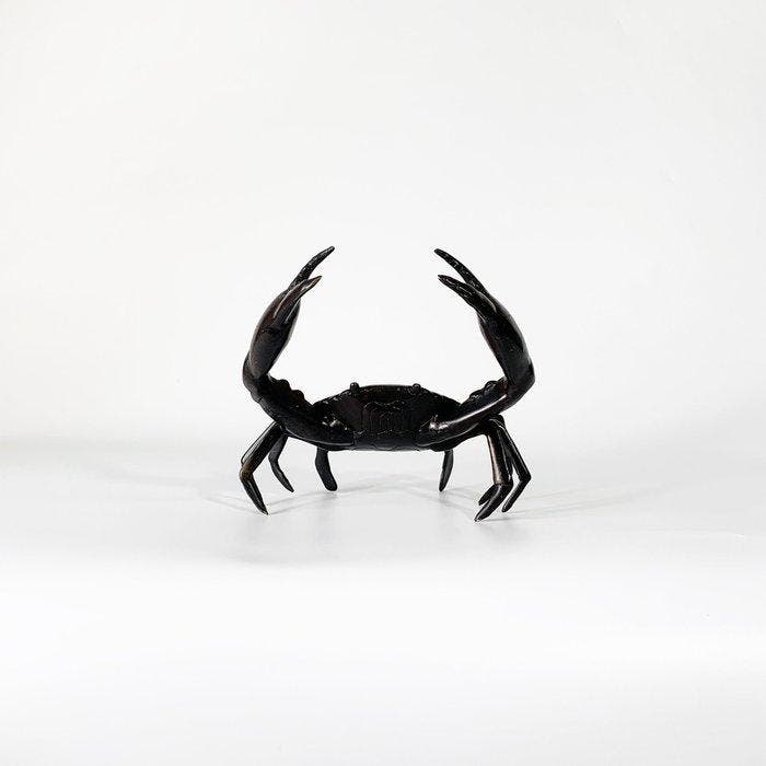 Hand-Forged Bronze Crab Jizai Okimono (Tea Ornament) -, Antiquités & Art, Antiquités | Autres Antiquités