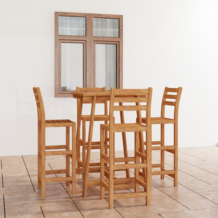 vidaXL 5-delige Tuinbarset massief acaciahout, Jardin & Terrasse, Ensembles de jardin, Envoi