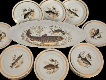 Limoges Masse et Surget - Serveerset voor vis (19) -