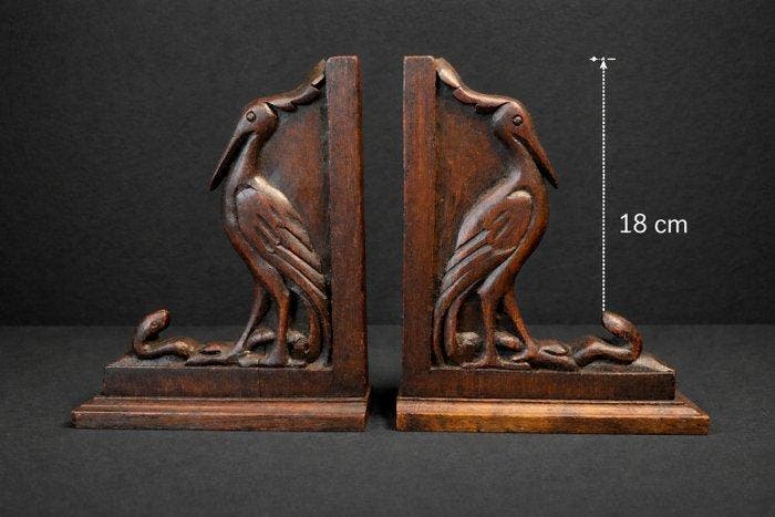 J Freslon - Boekensteunen (2) - Hout, Antiek en Kunst, Curiosa en Brocante