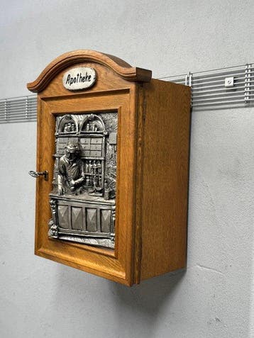 Armoire - Bois, Étain - Armoire dapothicaire nostalgique