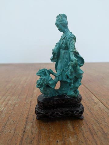 Figuur - Hout, Turchese - China (Zonder minimumprijs)