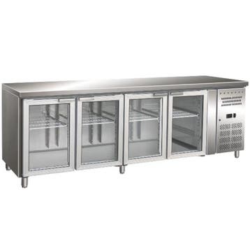 Koelwerkbank | 616L | 4 Glasdeuren (1/1 GN) | +2°C/+8°C |, Verzenden, Nieuw in verpakking