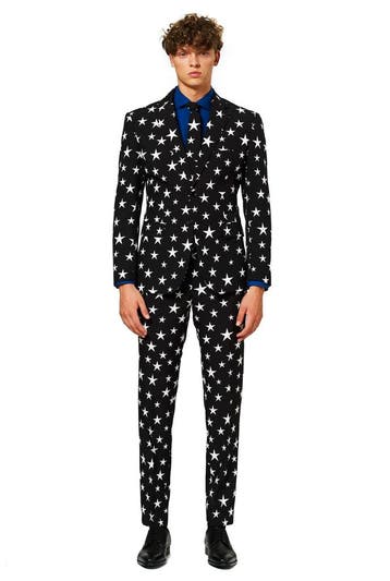 Zwart Wit Sterren Pak Heren OppoSuits, Verzenden, Nieuw
