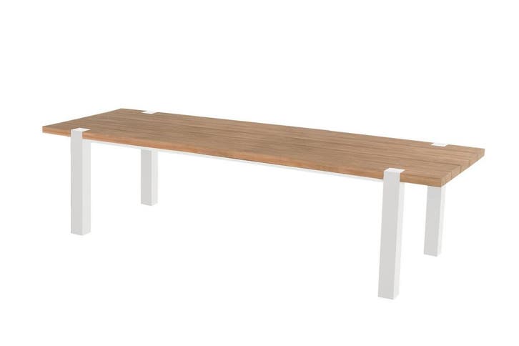 Hartman Esmee tuintafel wit met teak blad 280 x 100 cm SALE, Jardin & Terrasse, Ensembles de jardin